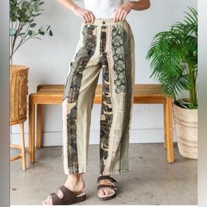 7 OLI & HALI ❤️ MINERAL WASHED PATCHWORK TWILL PANTS